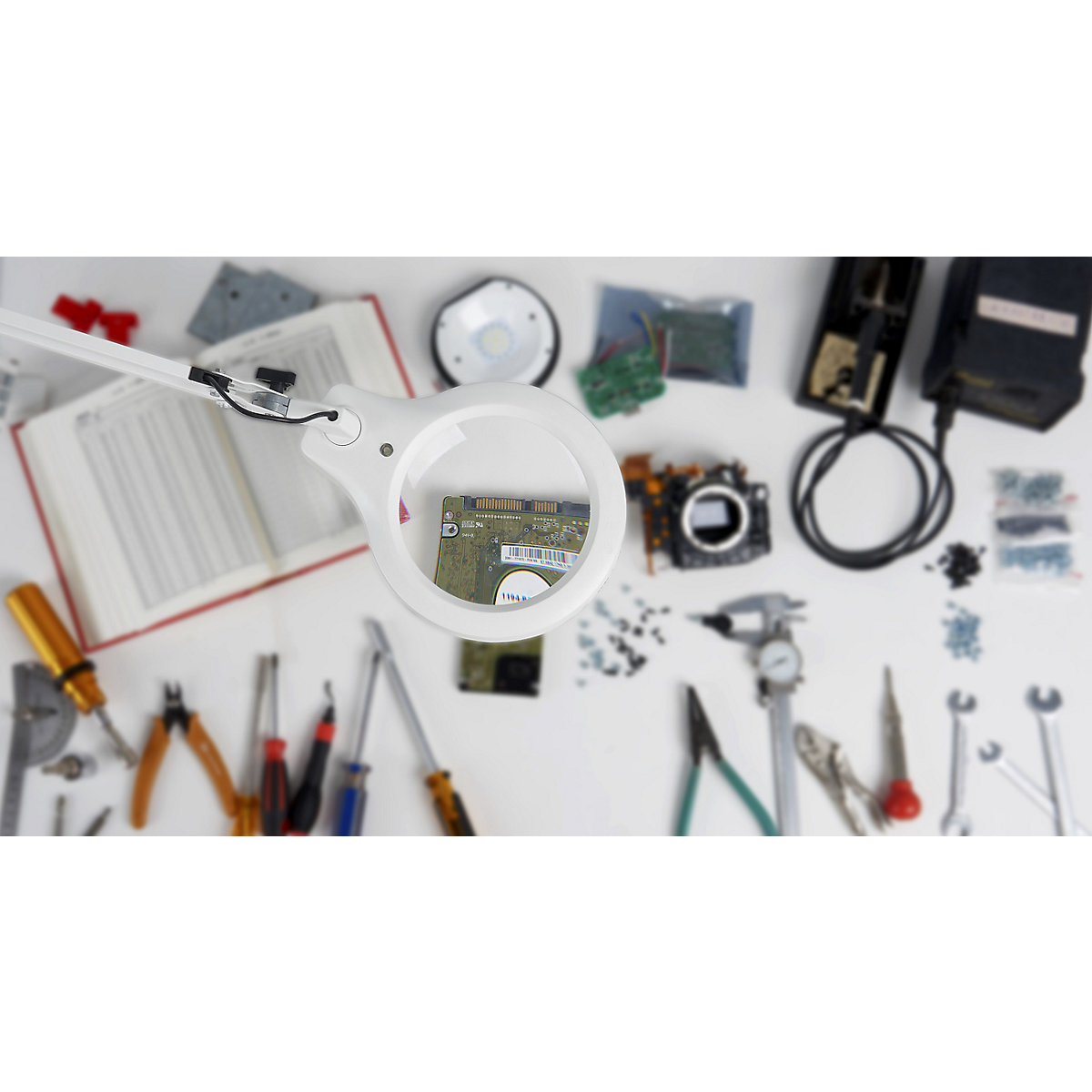 Lampa LED z okrągłą lupą (Zdjęcie produktu 3)-2