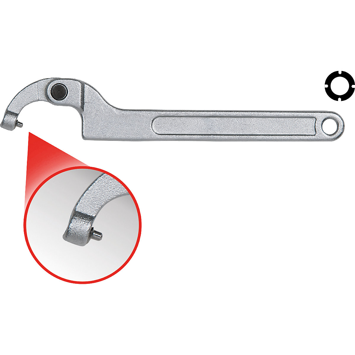 Chave de gancho articulada com pino – KS Tools (Imagem do produto 3)-2
