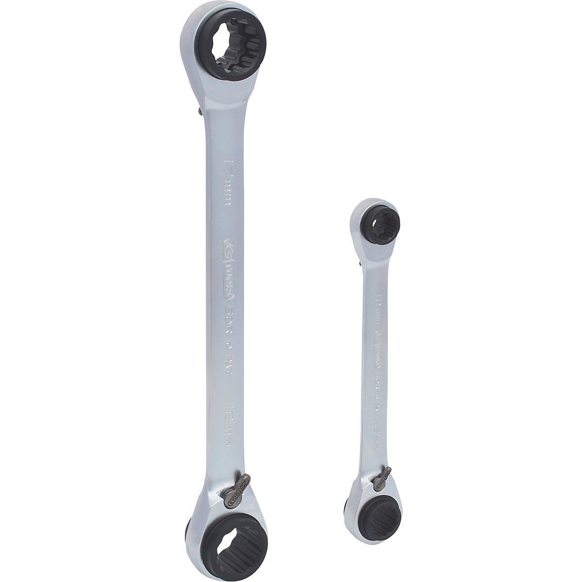 Conjunto de chaves de luneta duplas com roquete 4 em 1 GEARplus, reversíveis – KS Tools