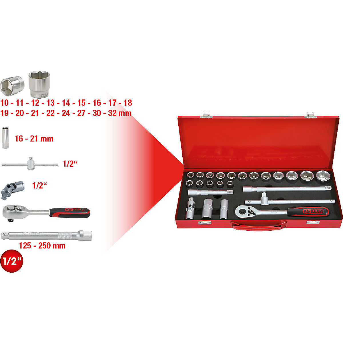 Conjunto de chaves de caixa de 1/2'&#x27; – KS Tools (Imagem do produto 6)-5