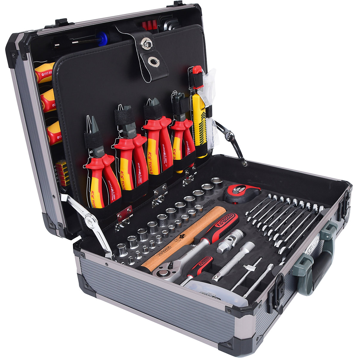 Mala de ferramentas elétricas de 1/4'' + 1/2'' – KS Tools: 128 peças