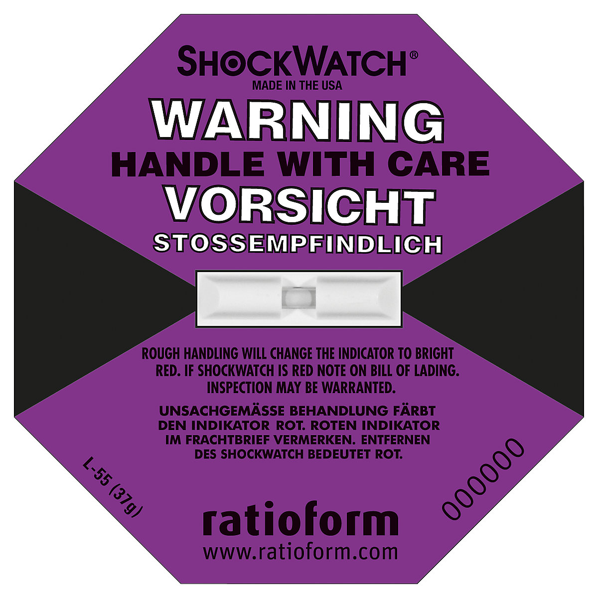Indicatore di precisione Shockwatch®, conf. da 50 pz.