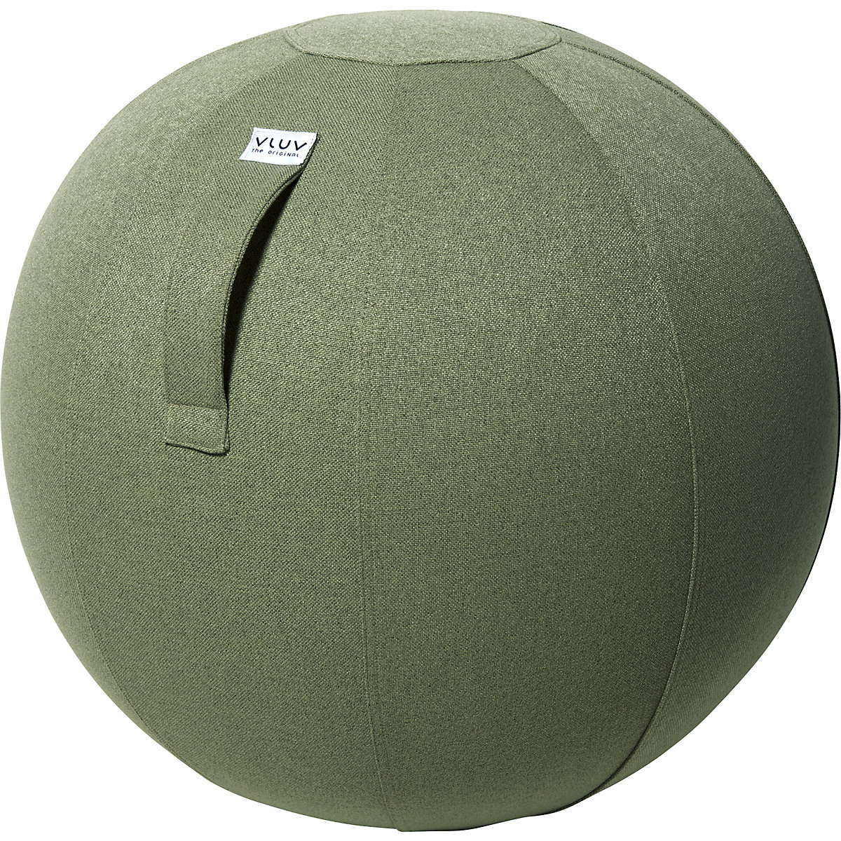 Sedací míč SOVA – VLUV, látkový potah v přírodních odstínech, 600 – 650 mm, zelené pesto-14