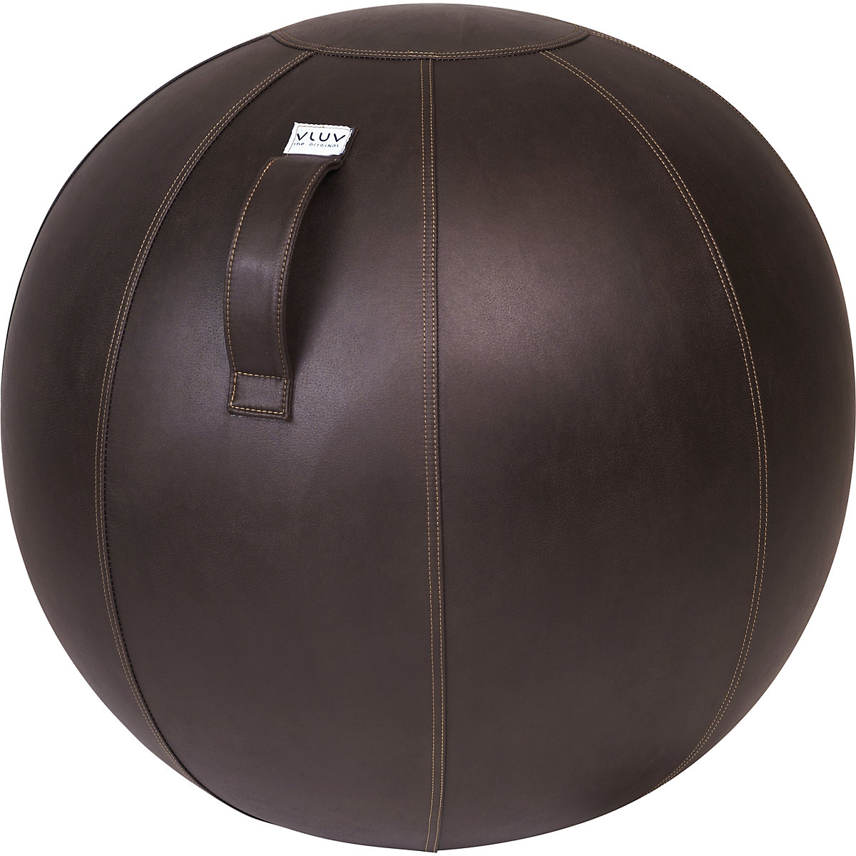 Sedací míč VEEL – VLUV, imitace kůže z mikrovlákna, 700 – 750 mm, mokka-9
