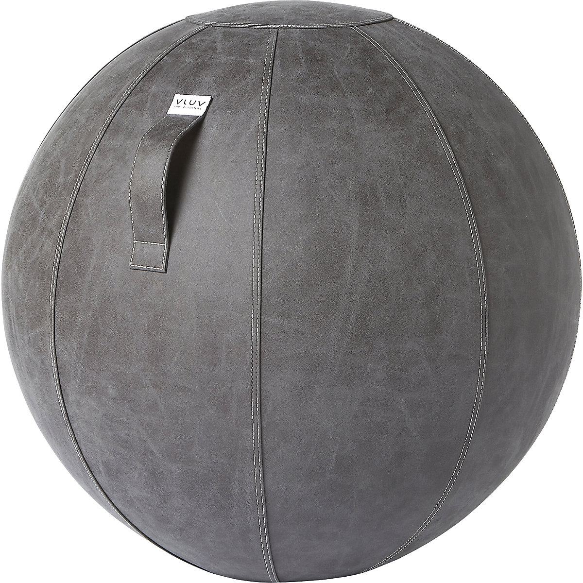 VLUV VEGA Sitzball, veganes Kunstleder, 700 – 750 mm, dunkelgrau