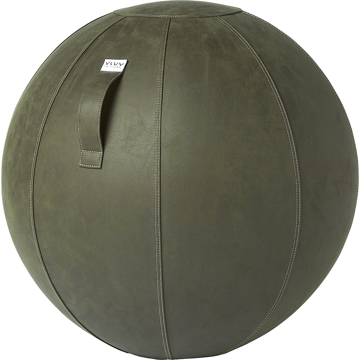 VLUV VEGA Sitzball, veganes Kunstleder, 700 – 750 mm, moosgrün