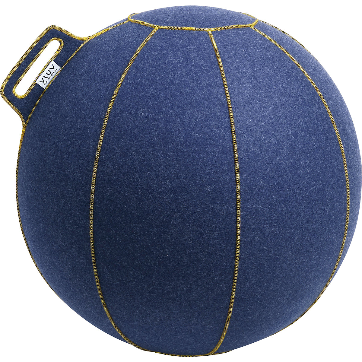 VELT Sitzball VLUV, aus Merino-Wollfilz, 600 – 650 mm, jeans-meliert/gold-8