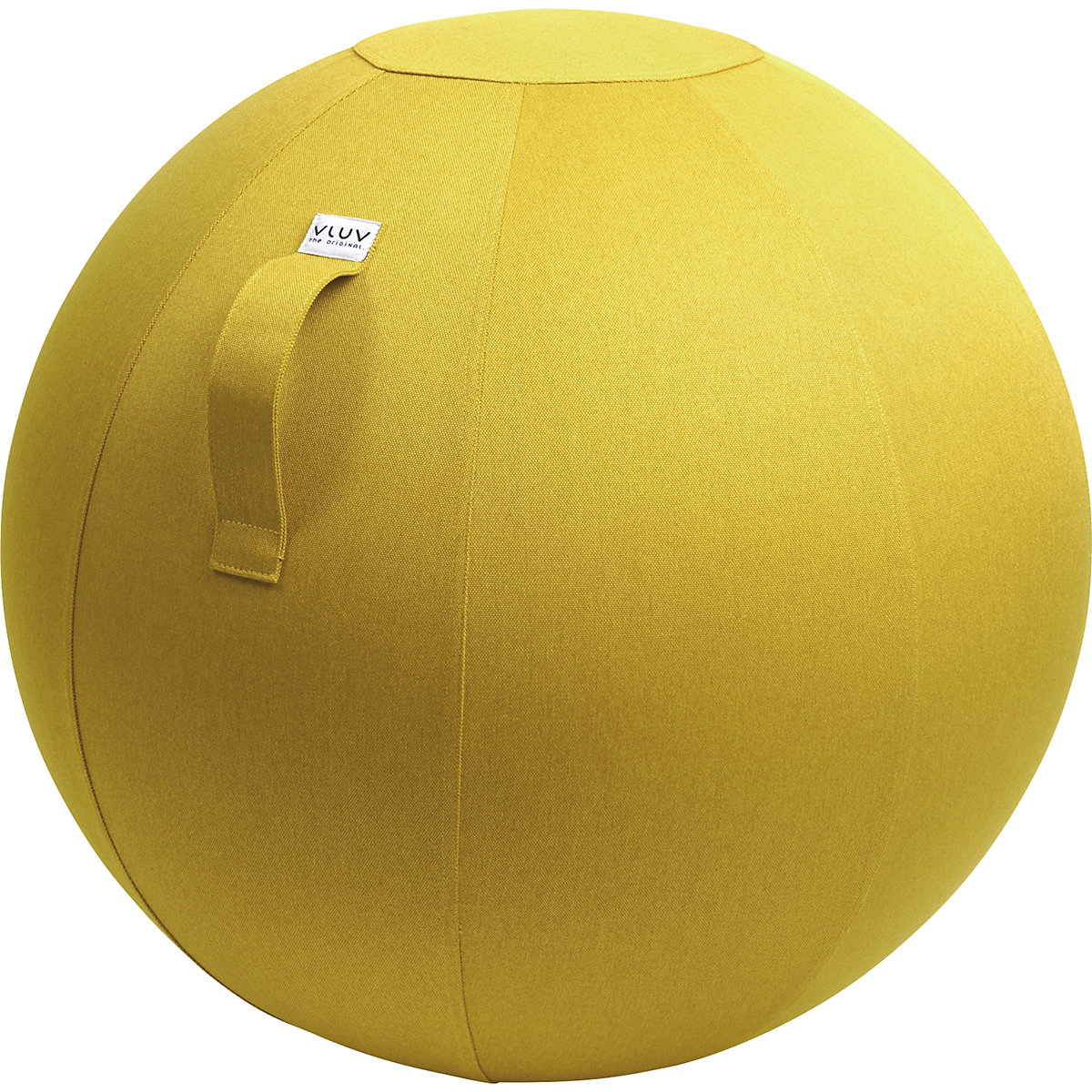 LEIV Swiss ball – VLUV, fabric cover with the appearance of canvas, 600 – 650 mm, mustard yellow