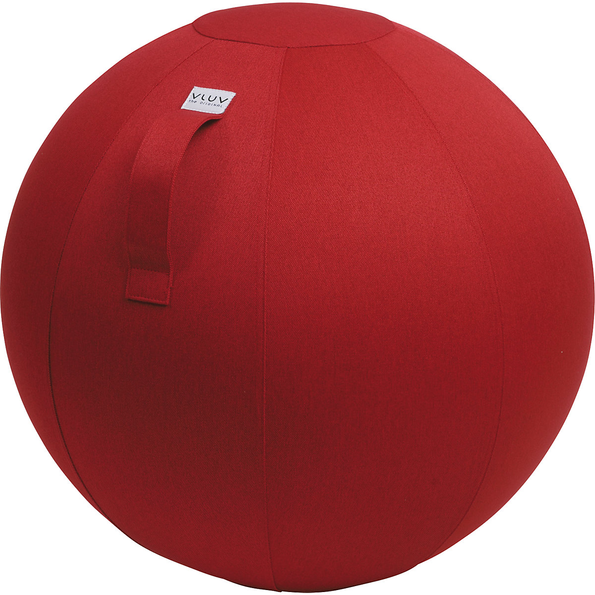 LEIV Swiss ball – VLUV, fabric cover with the appearance of canvas, 600 – 650 mm, ruby red