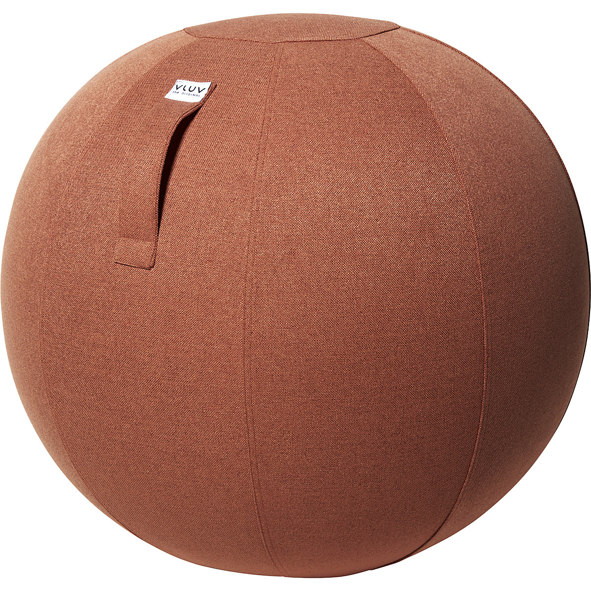 SOVA Swiss ball – VLUV, fabric cover in natural colours, 600 – 650 mm, salmon orange