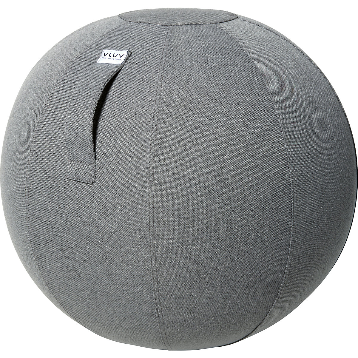 SOVA Swiss ball – VLUV, fabric cover in natural colours, 600 – 650 mm, ash grey
