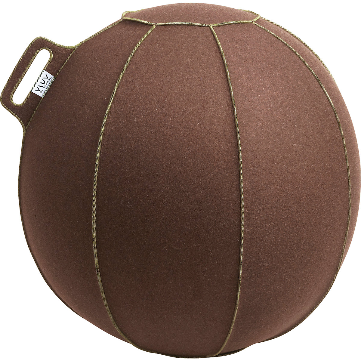VELT Swiss ball – VLUV, made of merino wool felt, 600 – 650 mm, mottled brown/green
