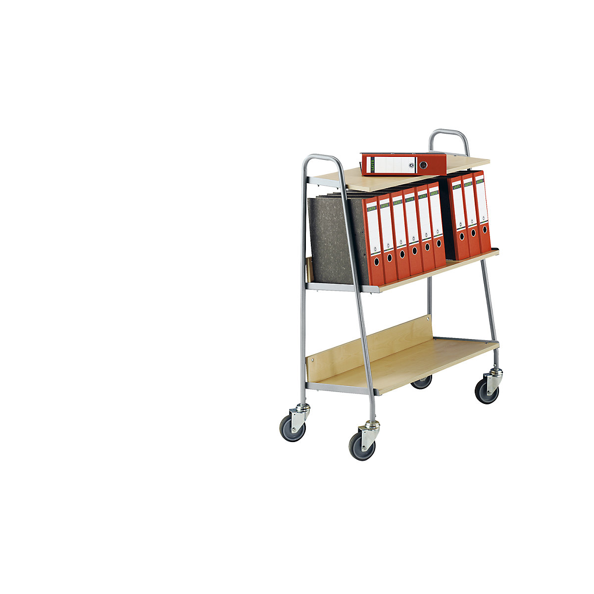 Folder trolley with 2 shelves LxWxH 850 x 350 x 1070 mm KAISER+KRAFT