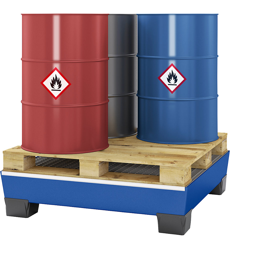 BRB Sicherheits-Auffangwanne – 235 Liter, 1230x830x400 Mm, Für Fässer & Kanister, Kunststoff, Tragbar 500 Kg, Unterfahrhöhe 95 Mm