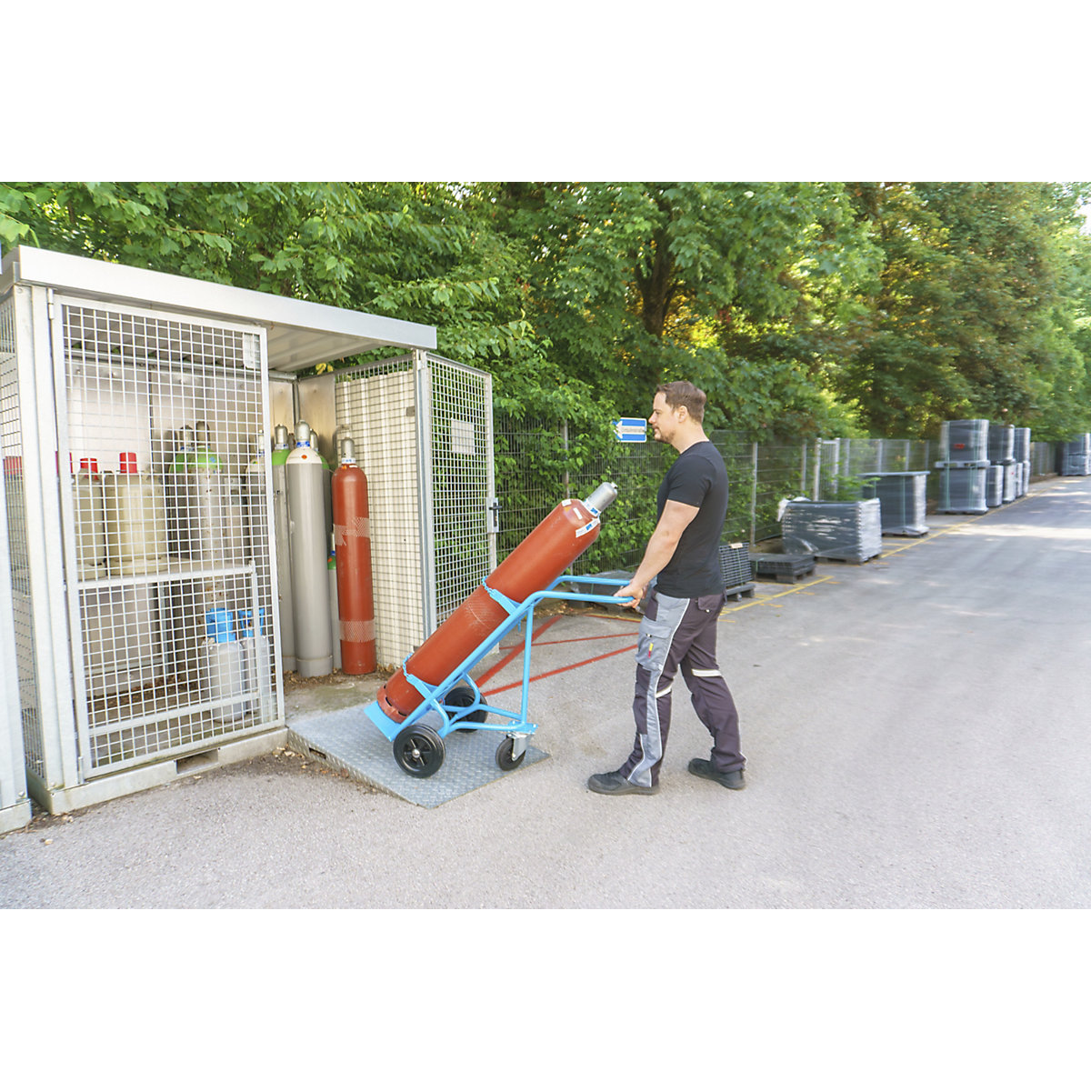 Stahl- und Gasflaschenkarre eurokraft pro (Produktabbildung 6)-5