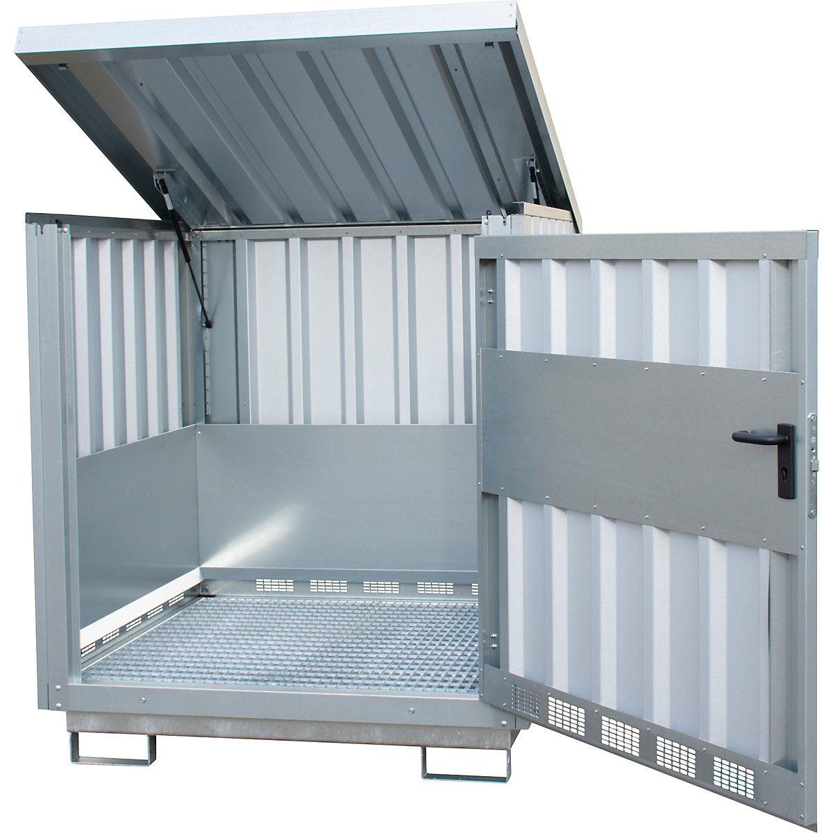 EUROKRAFTpro Stahl-Gefahrstoffdepot: für 4 x 200-l-Fässer | KAISER