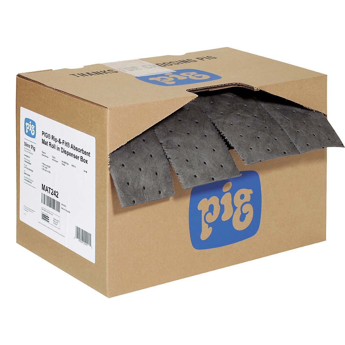 PIG – Rolo absorvente universal RIP-&-FIT®, comprimento 18 m, largura 380 mm