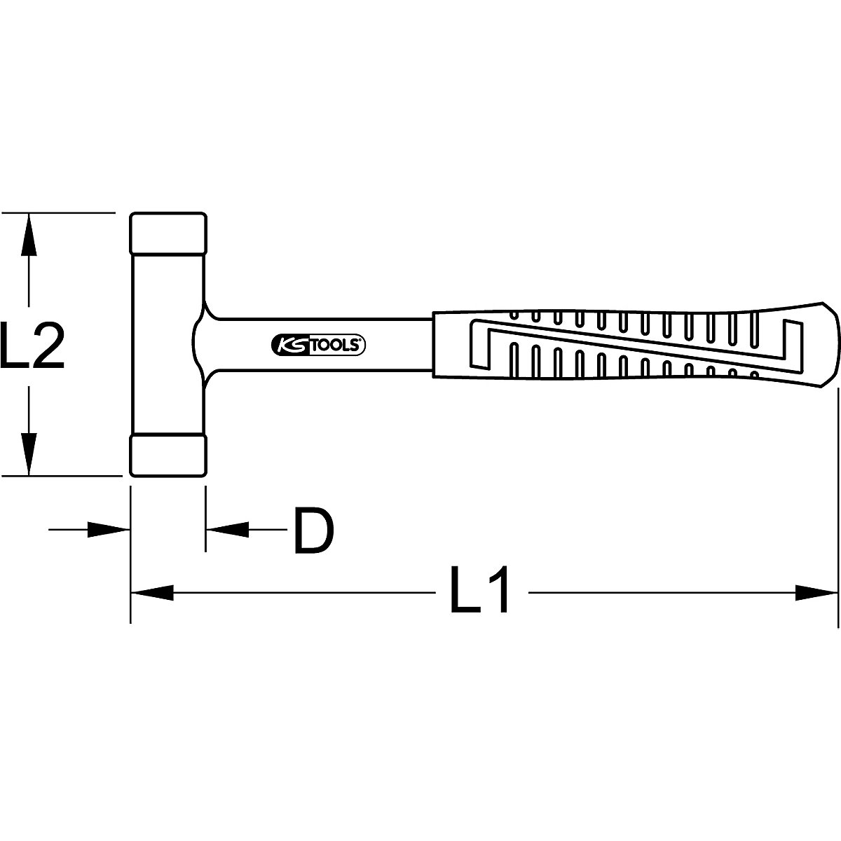 Recoil free soft faced hammer – KS Tools (Product illustration 3)-2