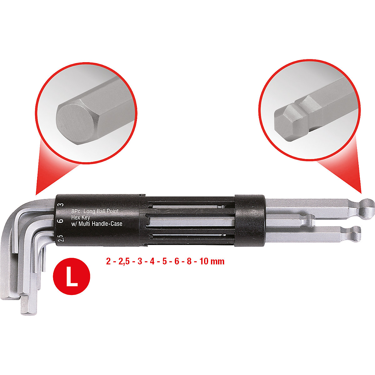 3-in-1 hexagonal angle key wrench set – KS Tools (Product illustration 2)-1