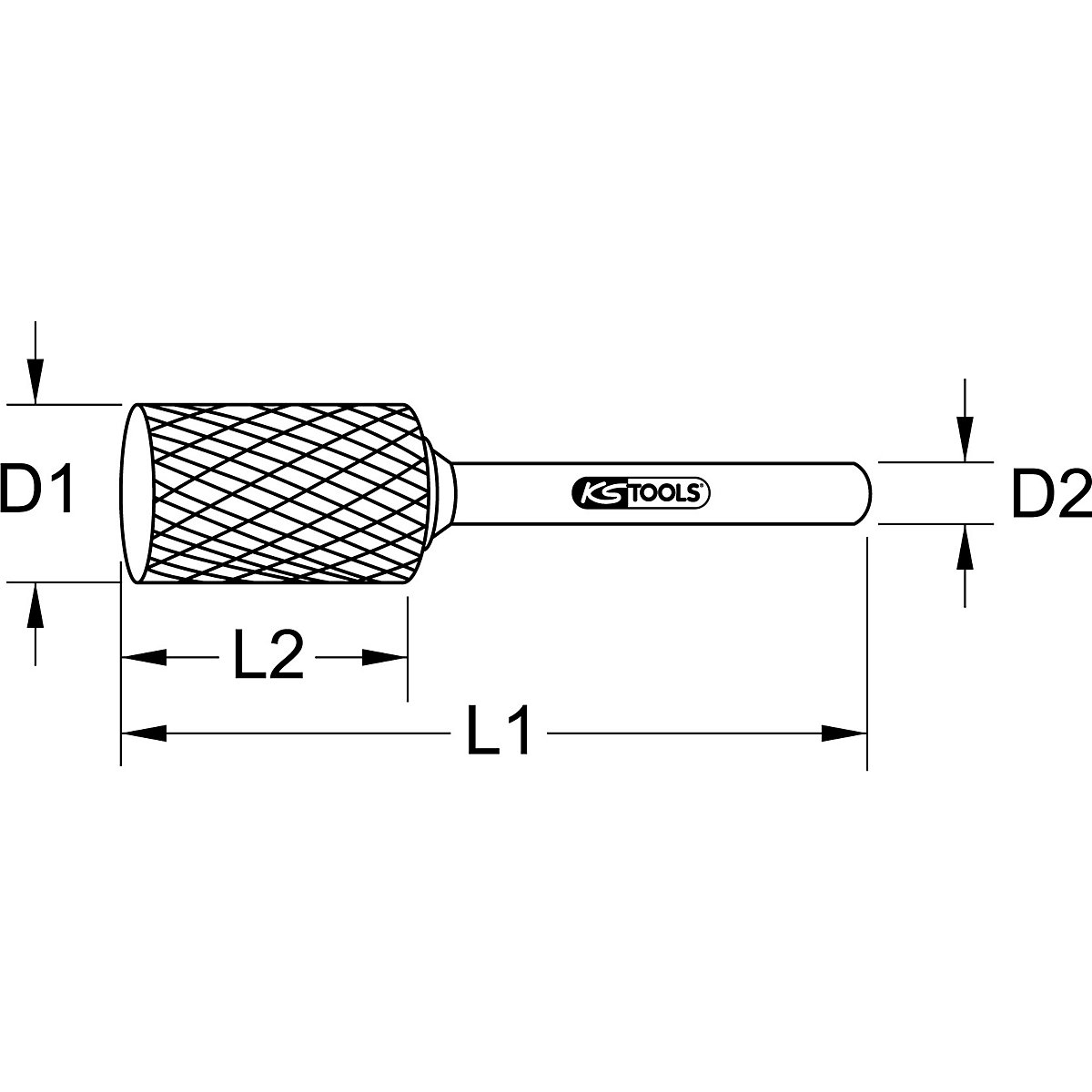 HM cylinder milling burr, form A – KS Tools (Product illustration 2)-1
