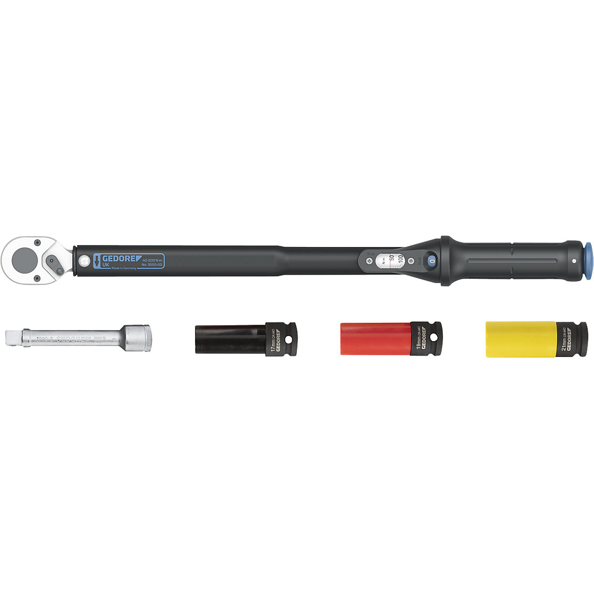 TORCOFLEX SET torque wrench set, 1/2'' 40-200 Nm - GEDORE