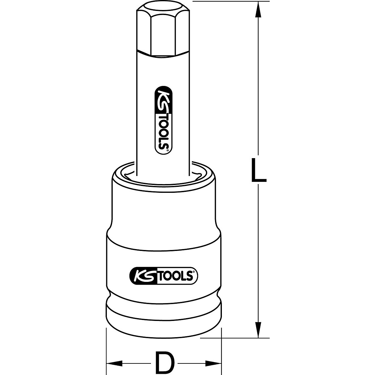 1'&#x27; impact bit socket, hexagonal – KS Tools (Product illustration 2)-1