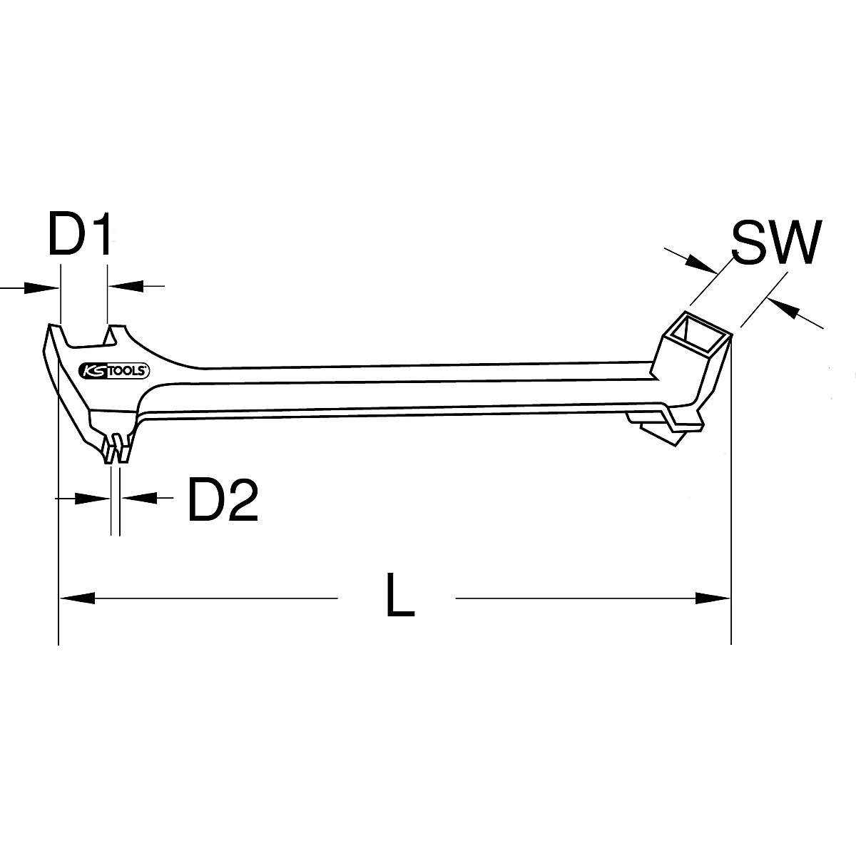 BRONZEplus barrel spanner, universal – KS Tools (Product illustration 2)-1