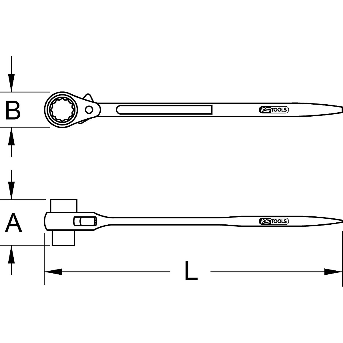Scaffolding spanner, reversing – KS Tools (Product illustration 3)-2