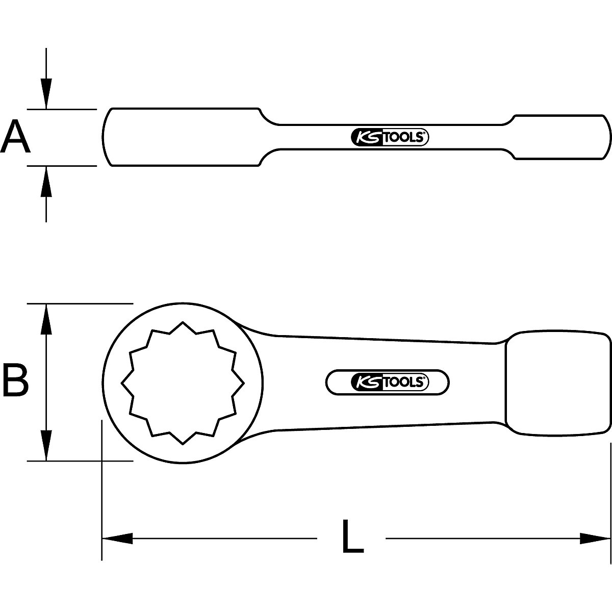 Slogging ring spanner – KS Tools (Product illustration 2)-1