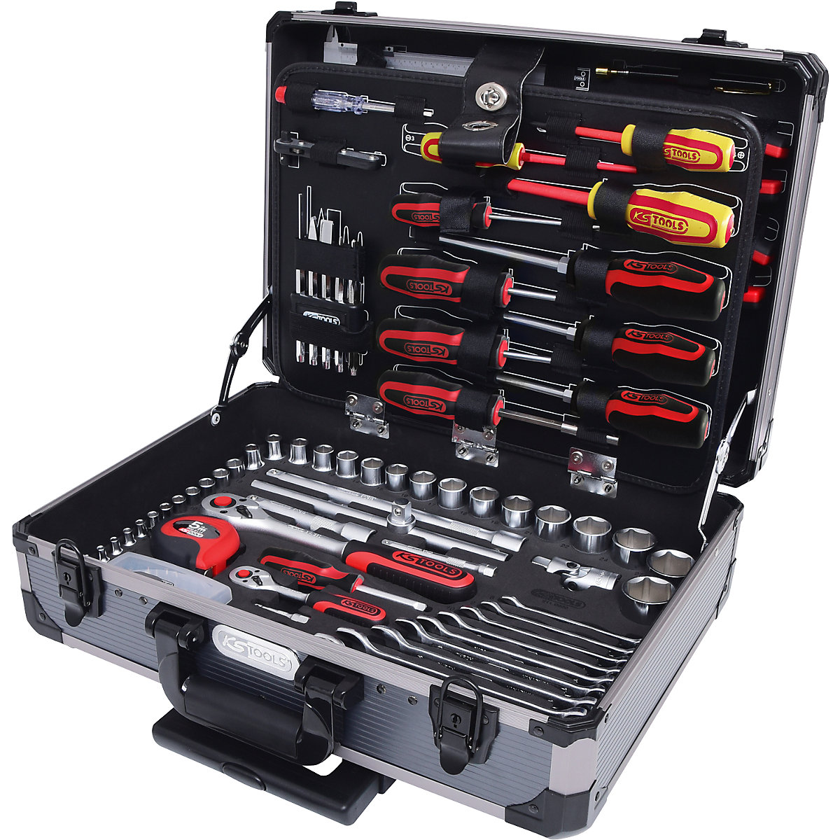 KS Tools – 1/4'' + 1/2'' universal tool set, 130 parts, hexagonal