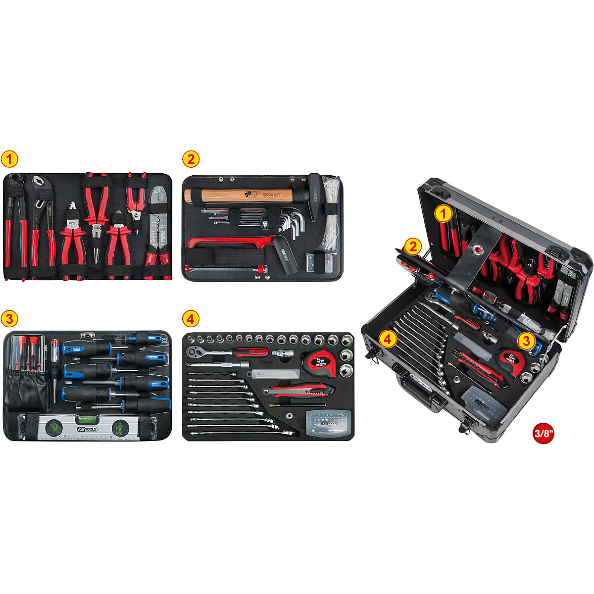 KS Tools – 3/8&#x27;&#x27; universal tool set (Product illustration 4)