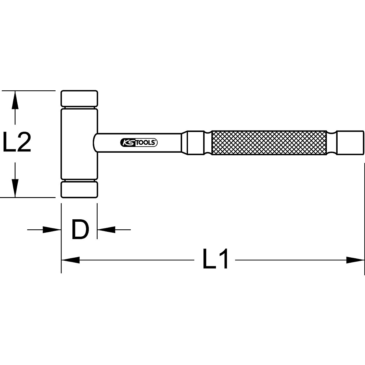 Messing hamer – KS Tools (Productafbeelding 4)-3