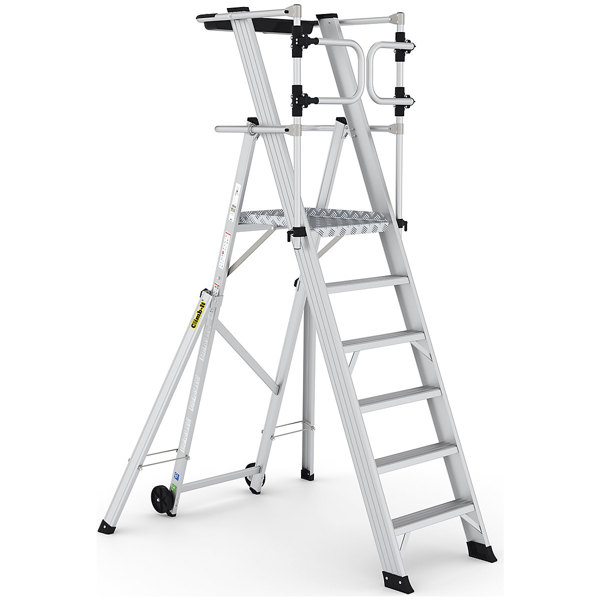 CLIMB-IT Large Platform Folding Steps with Safety Gates, CLIMB-IT Large Platform Folding Steps with Safety Gates, Climb-It Large Platform Folding Steps with Safety Gates | 6 Tread | 150kg UDL-6