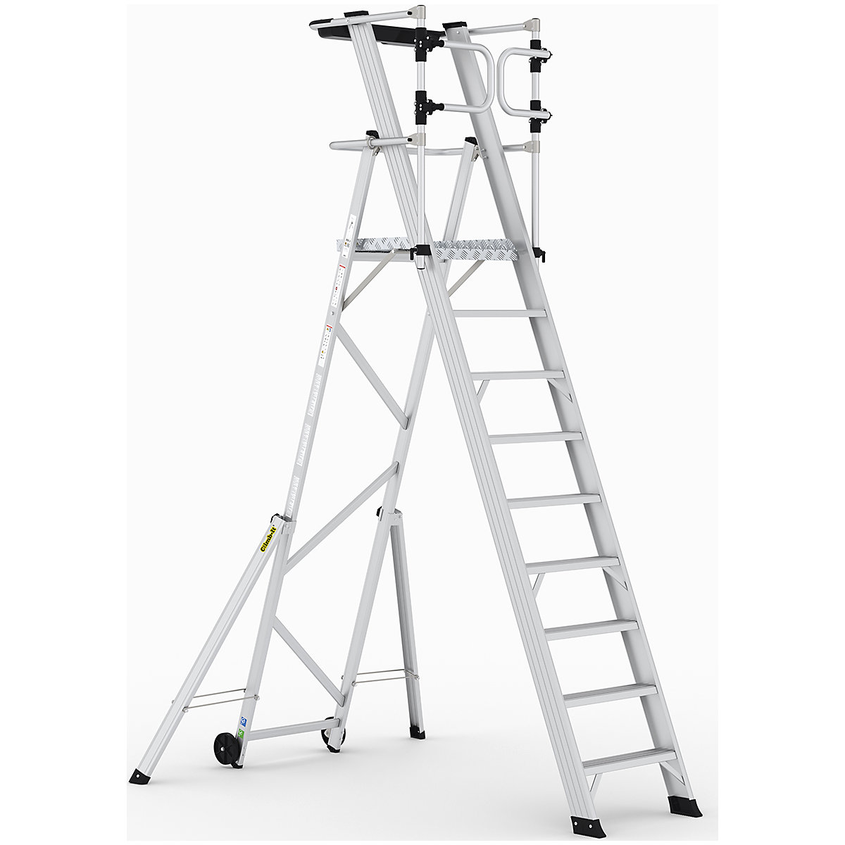 CLIMB-IT Large Platform Folding Steps with Safety Gates, CLIMB-IT Large Platform Folding Steps with Safety Gates, Climb-It Large Platform Folding Steps with Safety Gates | 9 Tread | 150kg UDL-11