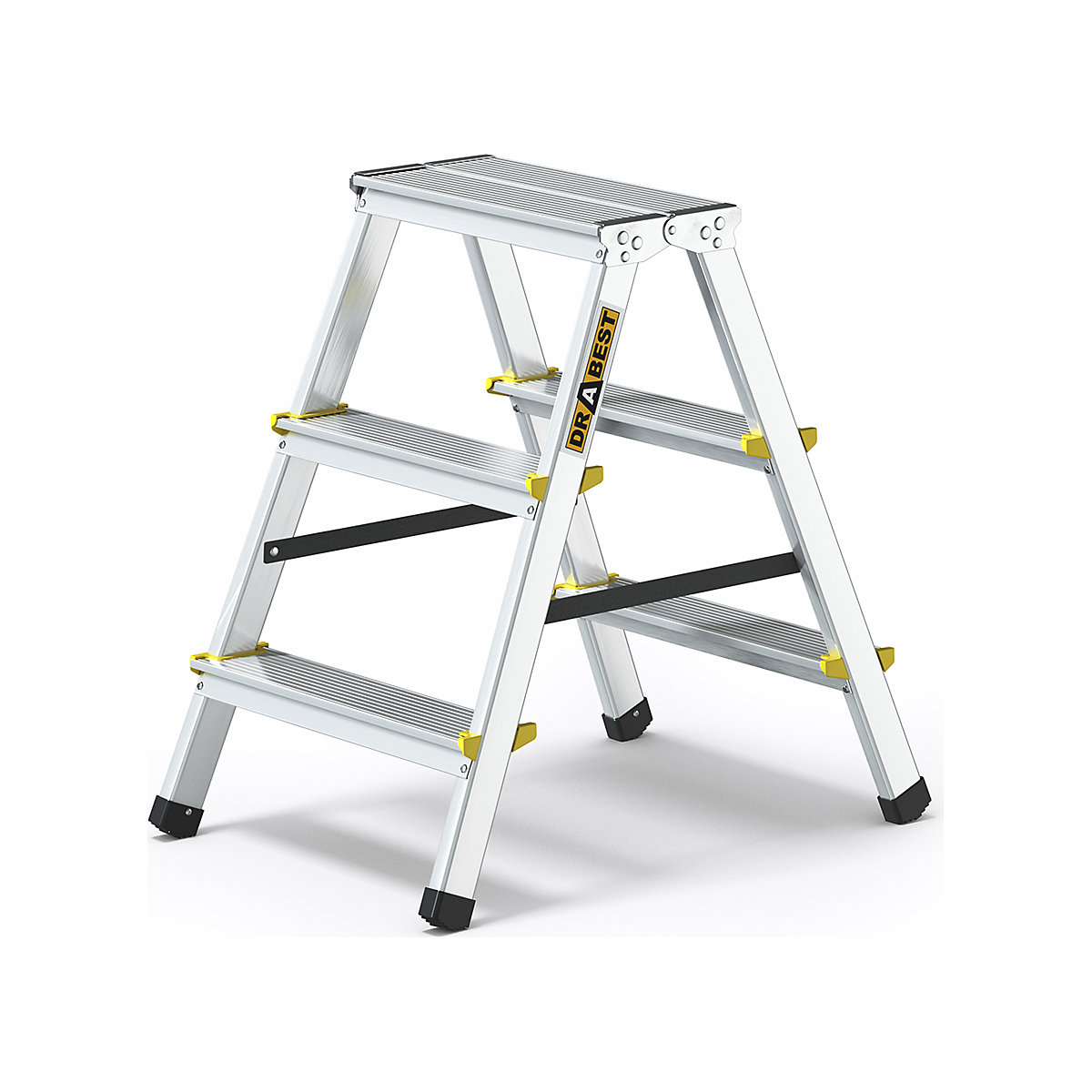 Drabest Dual-Sided Household Ladders | EN 14183, Drabest Dual-Sided Household Ladders | EN 14183, Drabest Dual-Sided Household Ladders | 600h x 410w mm | Aluminium | 3 Double-Sided Steps-1