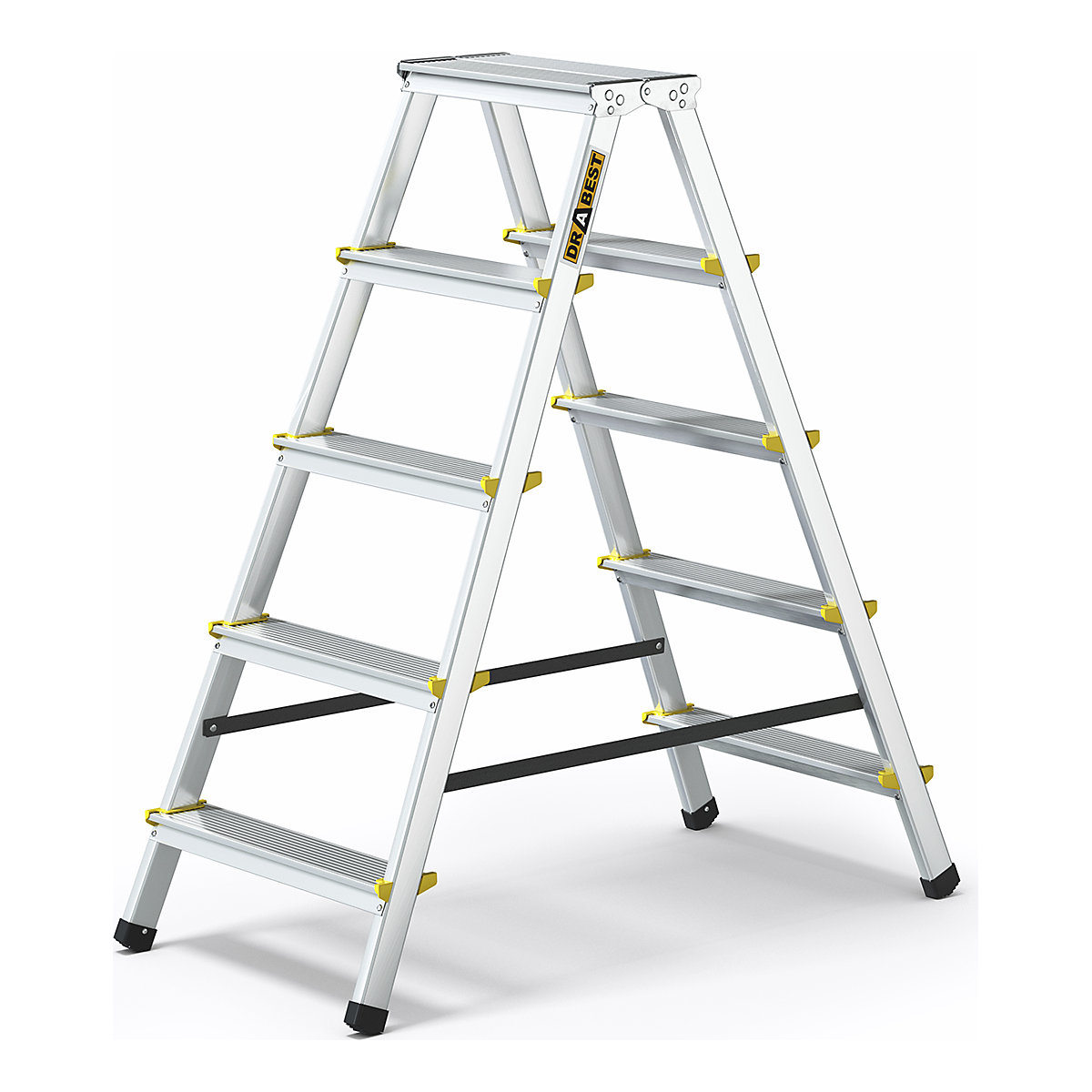 Drabest Dual-Sided Household Ladders | EN 14183, Drabest Dual-Sided Household Ladders | EN 14183, Drabest Dual-Sided Household Ladders | 1020h x 460w mm | Aluminium | 5 Double-Sided Steps-3