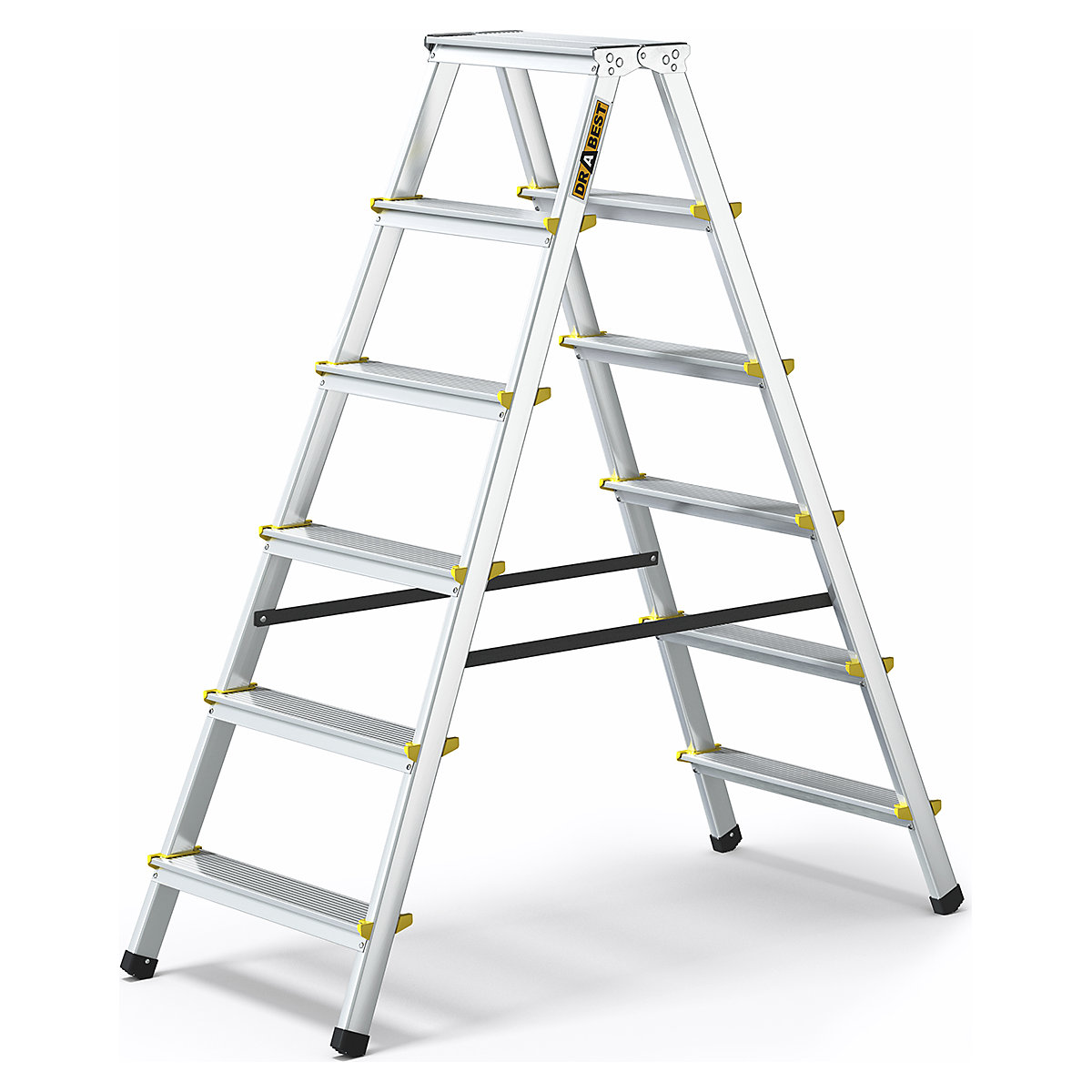 Drabest Dual-Sided Household Ladders | EN 14183, Drabest Dual-Sided Household Ladders | EN 14183, Drabest Dual-Sided Household Ladders | 1230h x 480w mm | Aluminium | 6 Double-Sided Steps-4