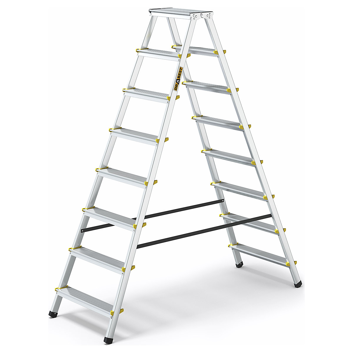 Drabest Dual-Sided Household Ladders | EN 14183, Drabest Dual-Sided Household Ladders | EN 14183, Drabest Dual-Sided Household Ladders | 1660h x 530w mm | Aluminium | 8 Double-Sided Steps-6