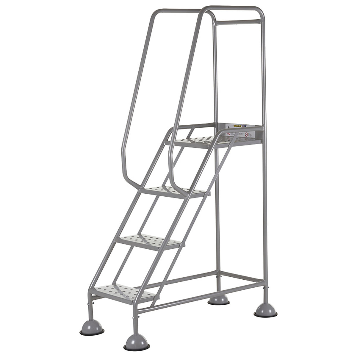CLIMB-IT Domed Feet Step | Red, Yellow & Grey, CLIMB-IT Domed Feet Step | Red, Yellow & Grey, CLIMB-IT Domed Feet Step | 1725h x 580w mm | 4 Tread | Punched | Grey-5