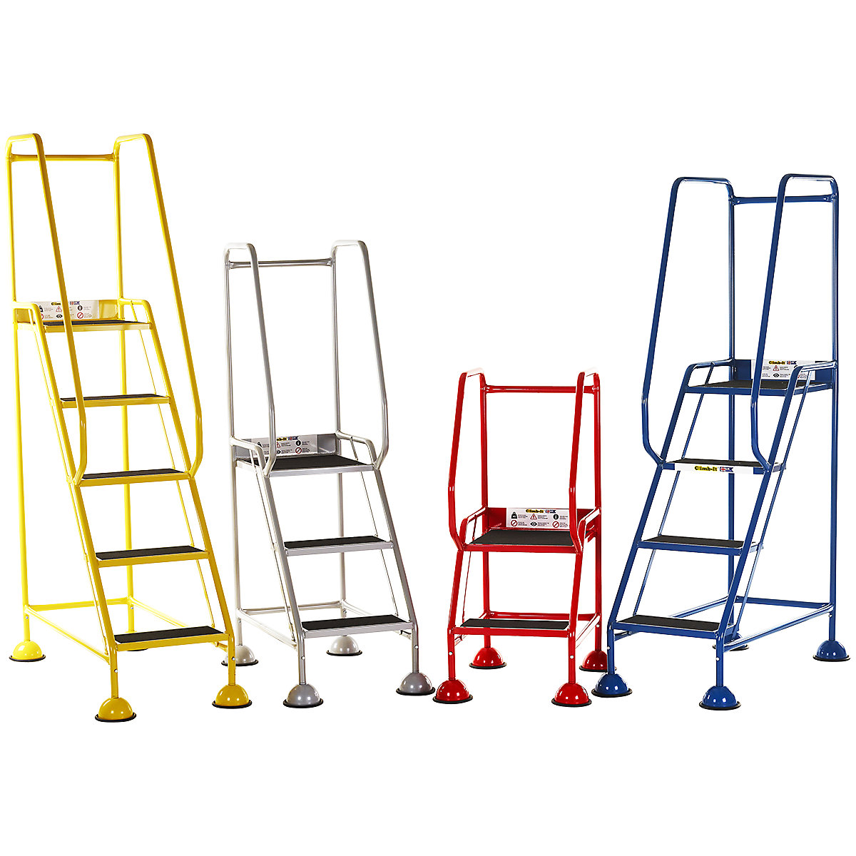 CLIMB-IT Domed Feet Step | Red, Yellow & Grey
