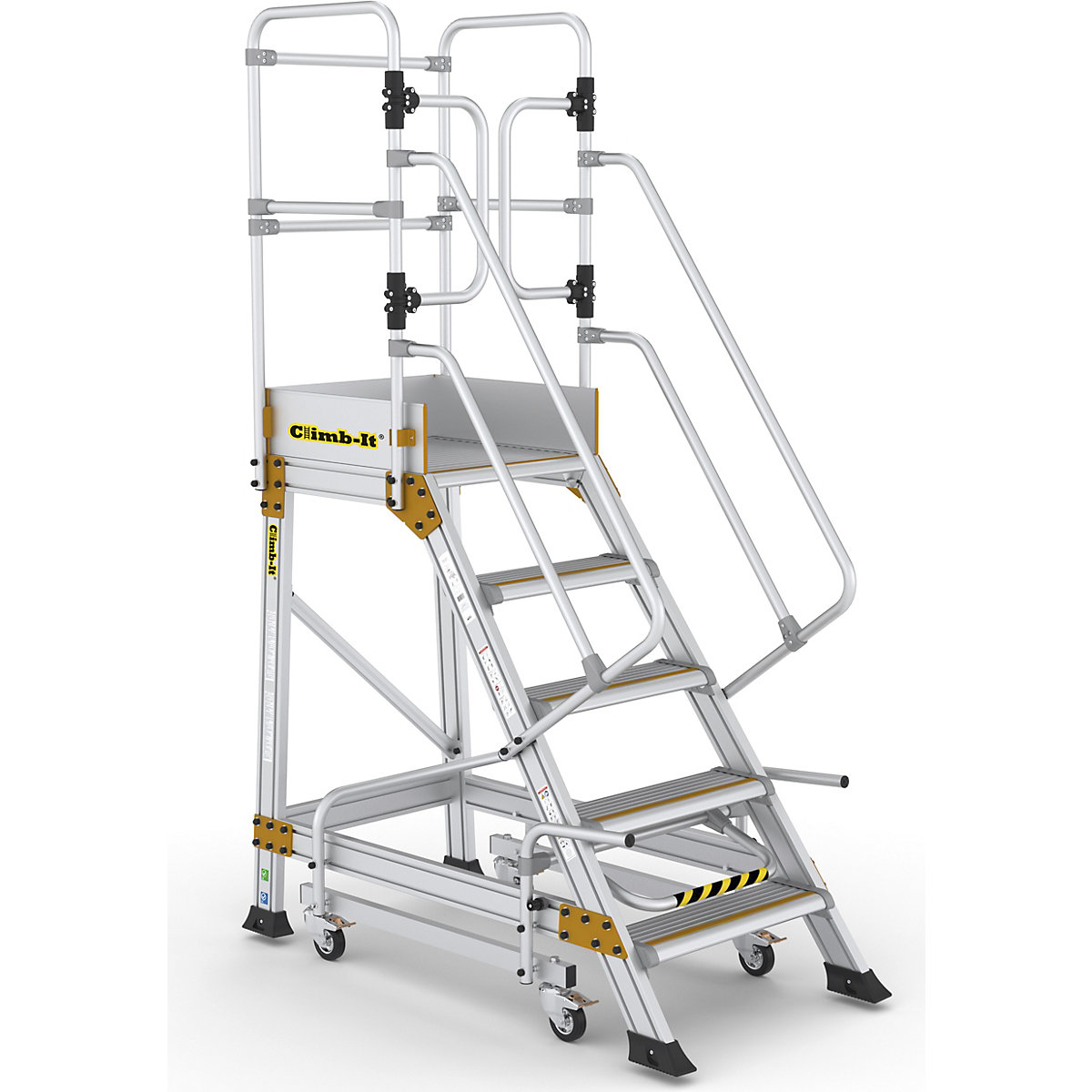 CLIMB-IT Safety Steps with Safety Lock | EN131 Certified, CLIMB-IT Safety Steps with Safety Lock | EN131 Certified, Climb-It Safety Steps with Safety Lock | 2350h x 810w mm | 5 Tread | 150kg UDL-7