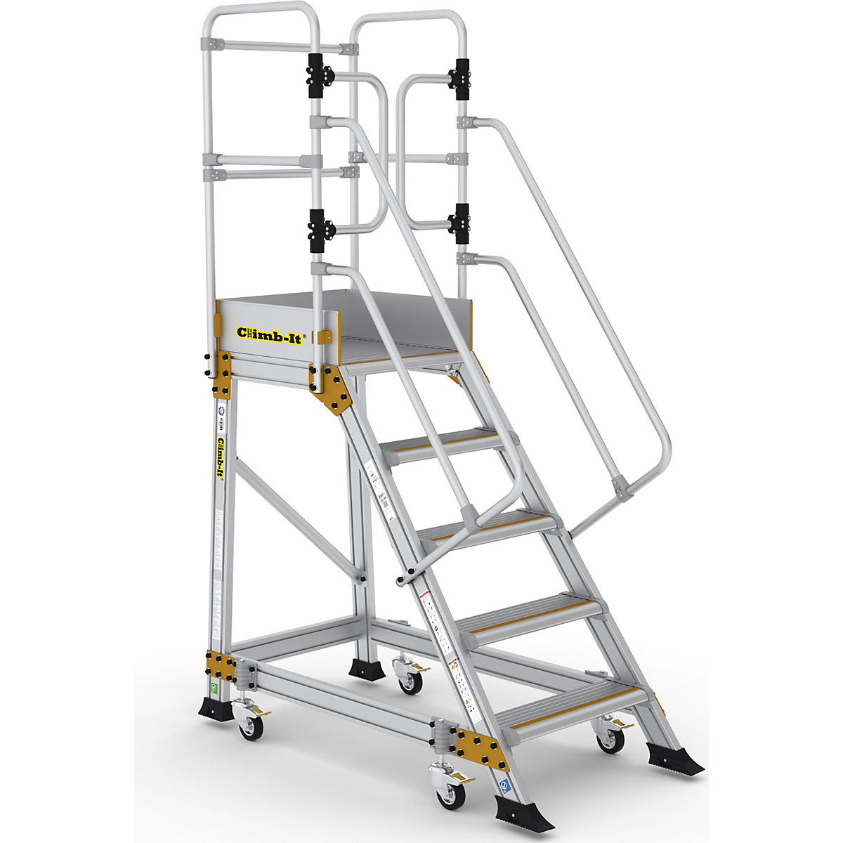 CLIMB-IT Weight Reactive Safety Steps | EN131 Certified, CLIMB-IT Weight Reactive Safety Steps | EN131 Certified, Climb-It Weight Reactive Safety Steps | 2350h x 810w mm | 5 Tread  | 150kg UDL-6
