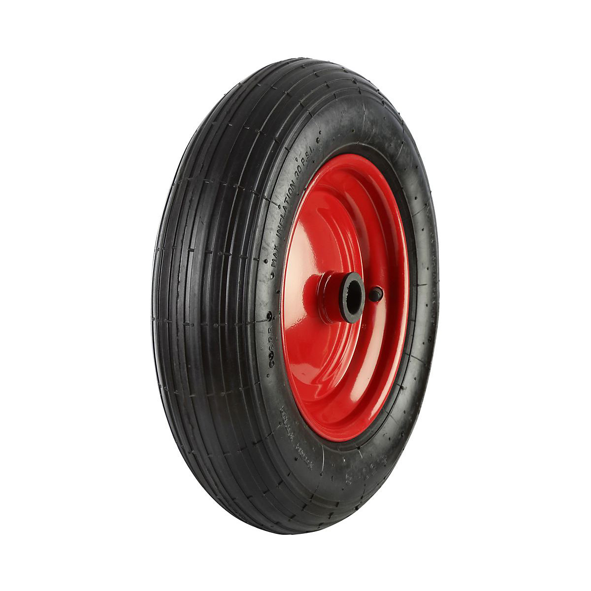 BiGDUG Pneumatic Wheel | Red Steel Centre | 370mm Dia.