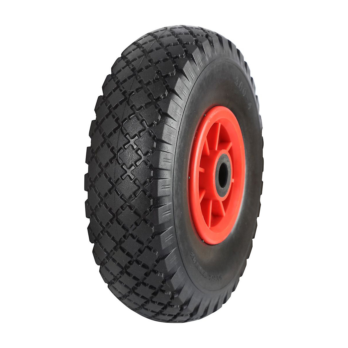 BiGDUG Puncture Proof Wheel | Red Plastic Centre | 260mm Dia.