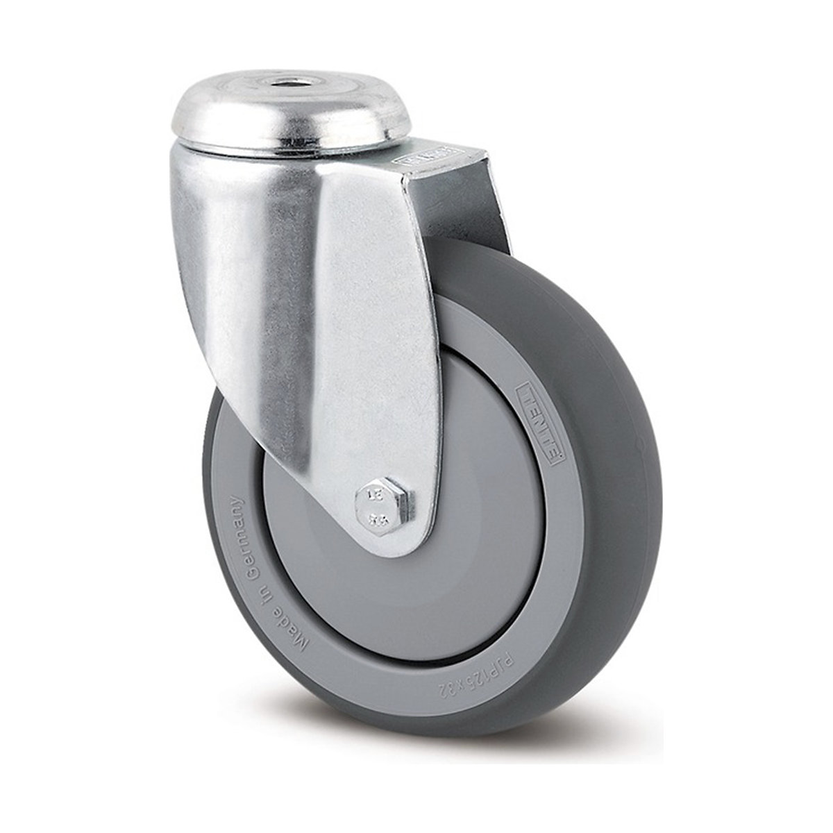 TENTE Agila Bolt Hole Castor | Thermoplastic Rubber | 125mm Dia. | 80kg