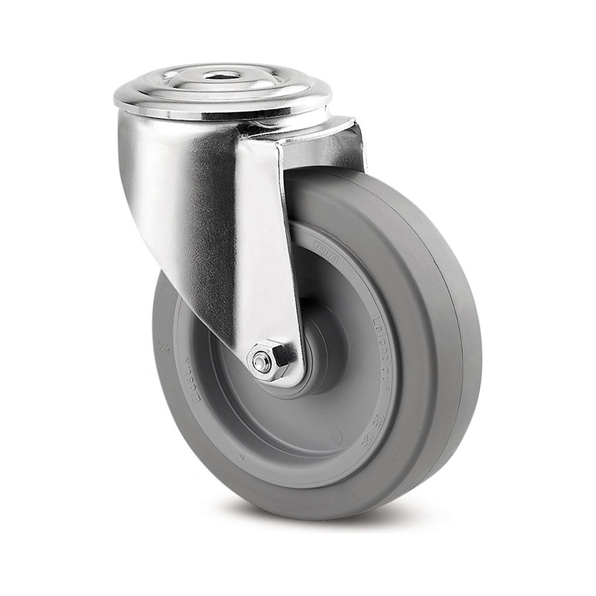 TENTE Alpha Bolt Hole Castor | Elastic Rubber | 125mm Dia. | 160kg