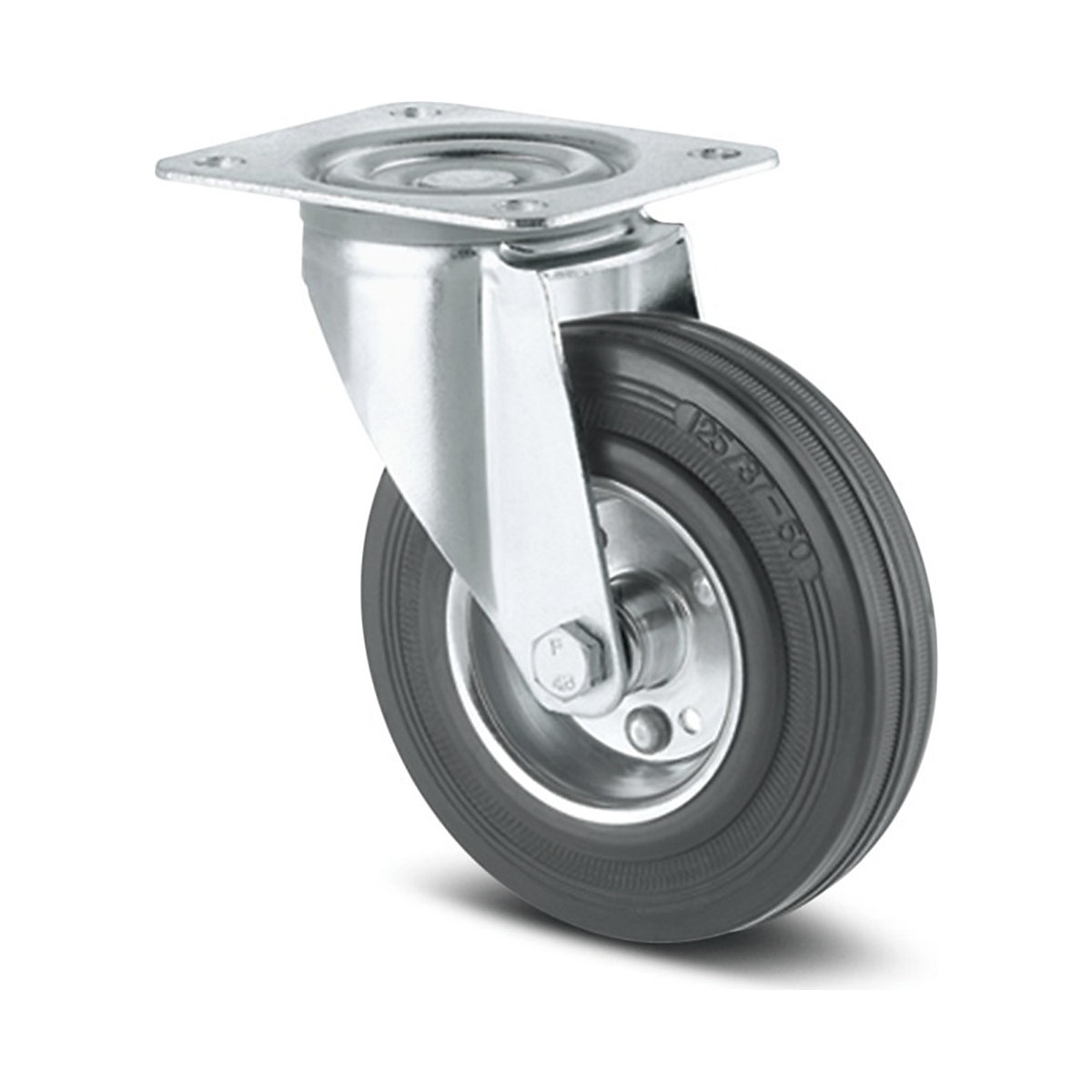 TENTE Alpha Plate Castor | Solid Rubber | 160mm Dia. | 135kg