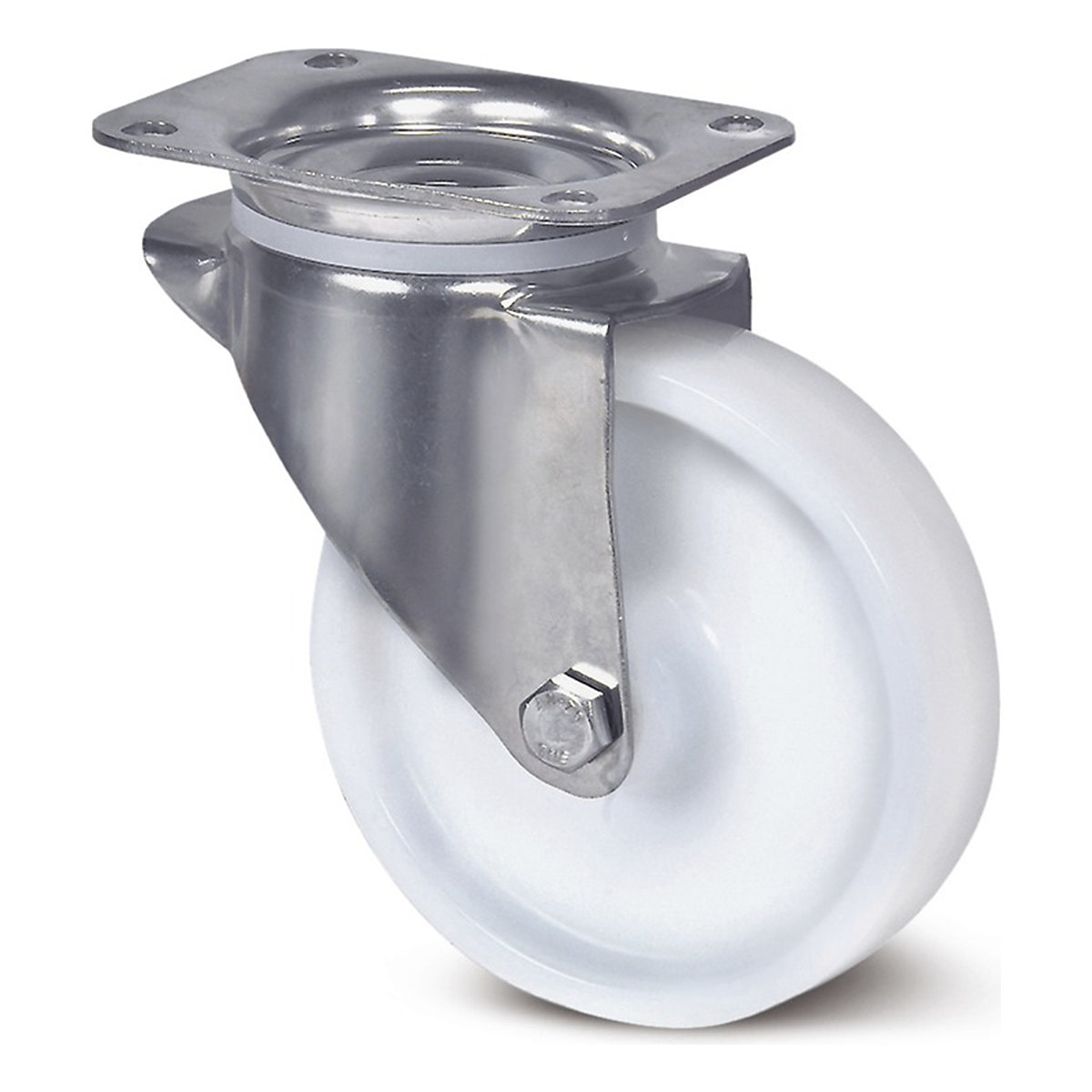 TENTE Alpha Stainless Steel Plate Castor | Nylon| 80mm Dia. | 200kg