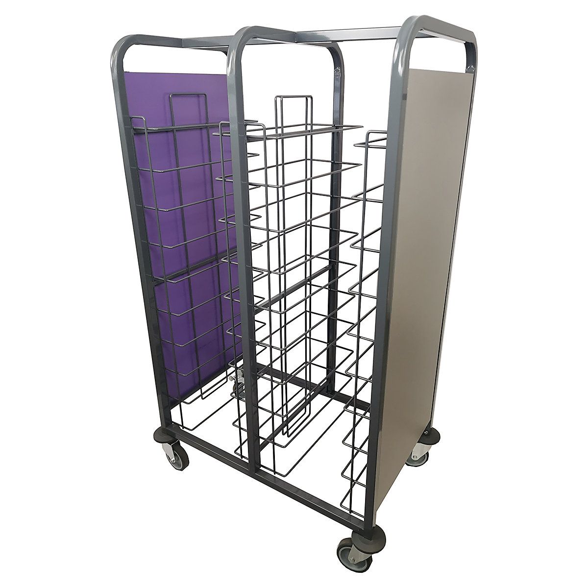 BiGDUG Tray Clearing Trolleys, BiGDUG Tray Clearing Trolleys, BiGDUG Tray Clearing Trolley | 1393h x 806w x 509d mm | Double Column | 10 Level | Side Panel-4