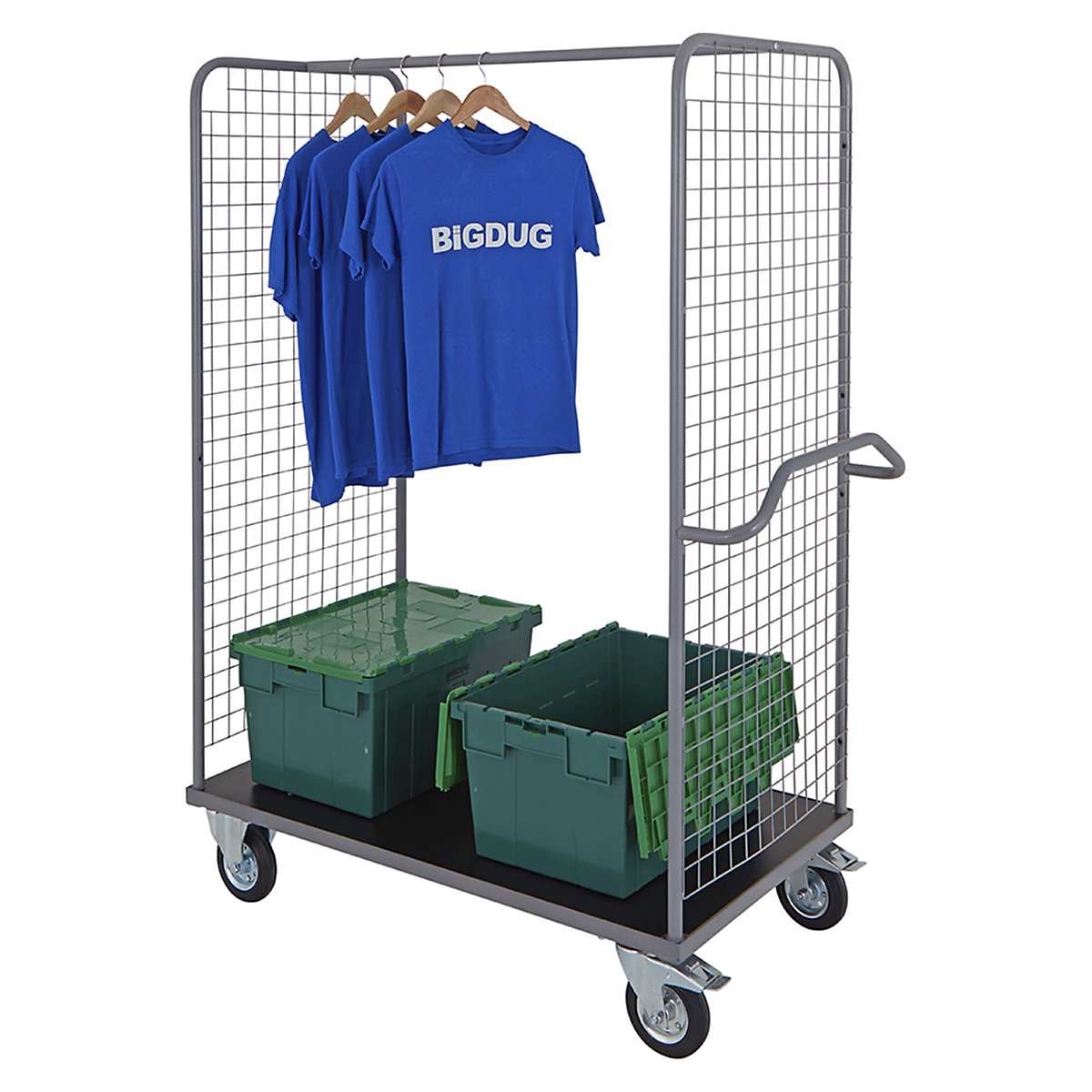 BiGDUG Mesh Sided Heavy Duty Clothes Rail Trolley (Product illustration 2)-1